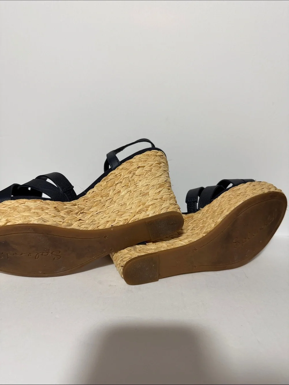 Splendid Navy Braided Espadrille Wedge Sandals